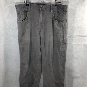 Carhartt Men's Gray Pants Duck Carpenter Dungaree Workwear B11 PTB Size 36x34